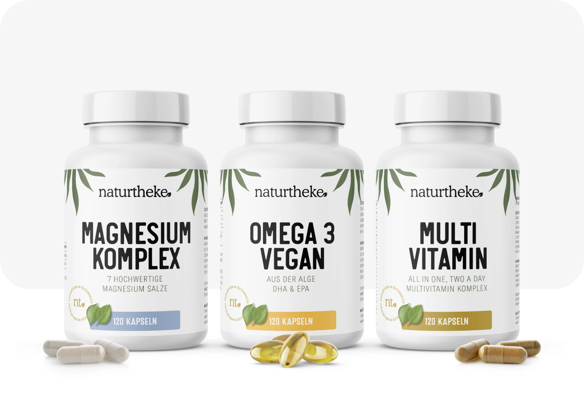 Magnesium, Omega 3 und Multivitamin von naturtheke.at