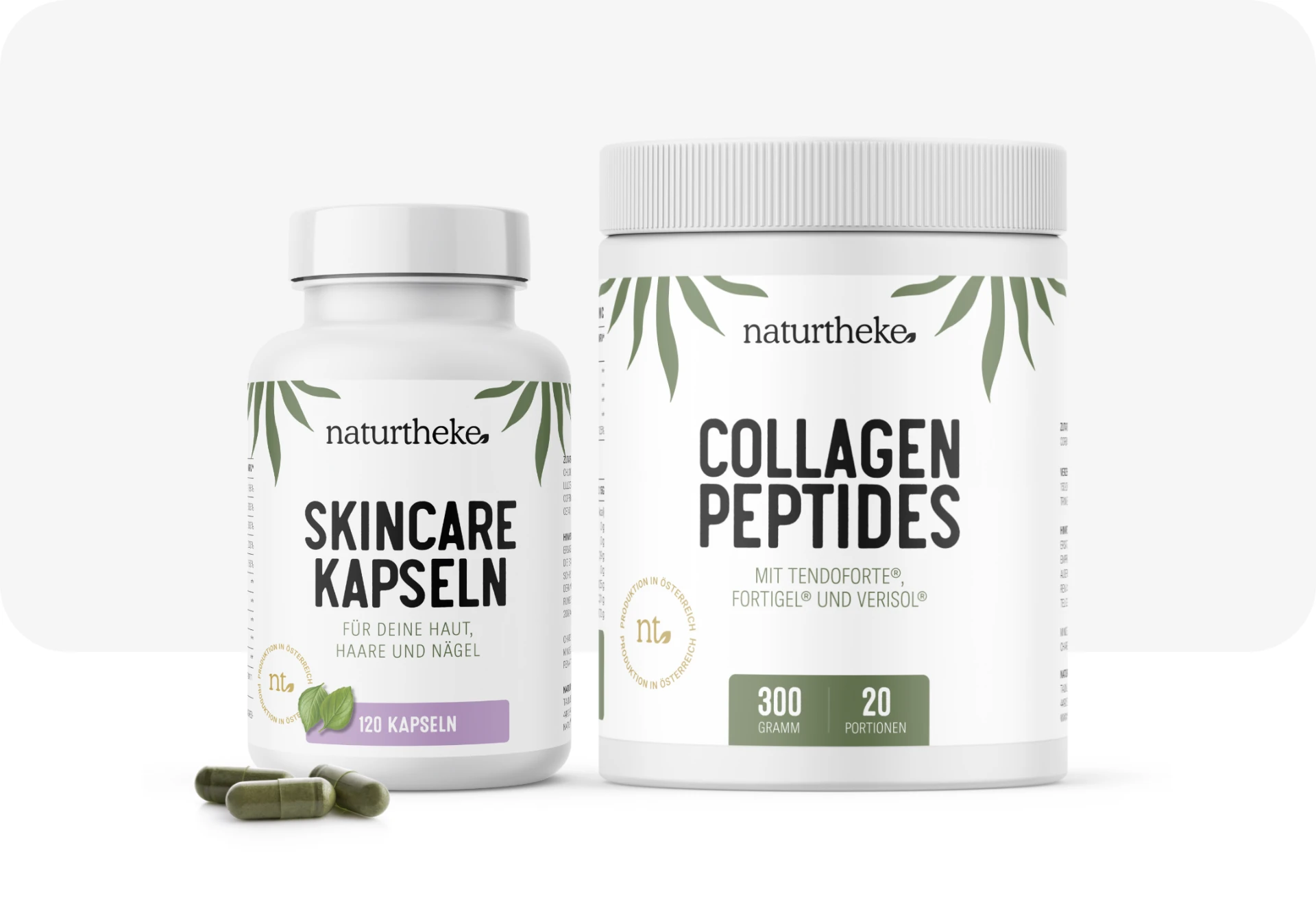Skincare-Kapseln und Collagen Peptides von naturtheke.at